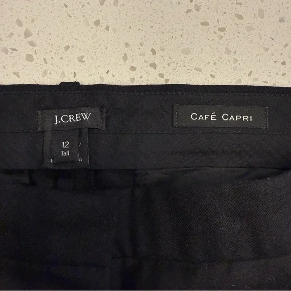 J.Crew Café Capri Wool Black Ankle Pants Womens 12 Tall - Picture 2 of 9